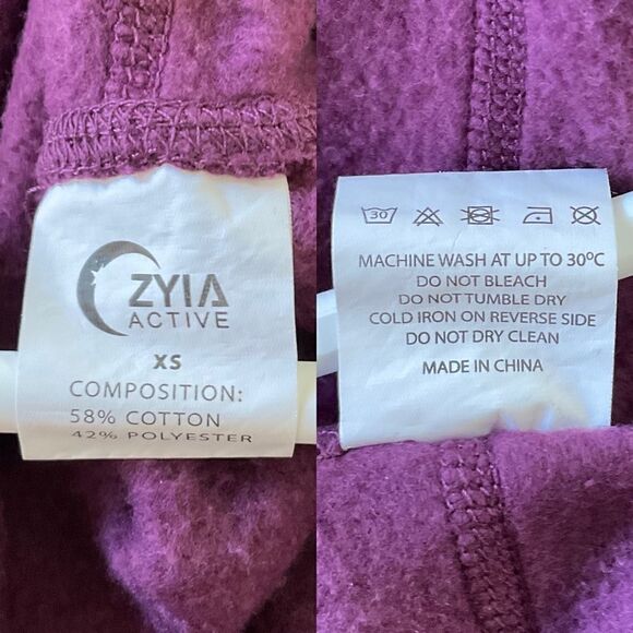 Zyia Plum Purple Oh So Soft Hoodie Sweatshirt XS - Picture 6 of 6
